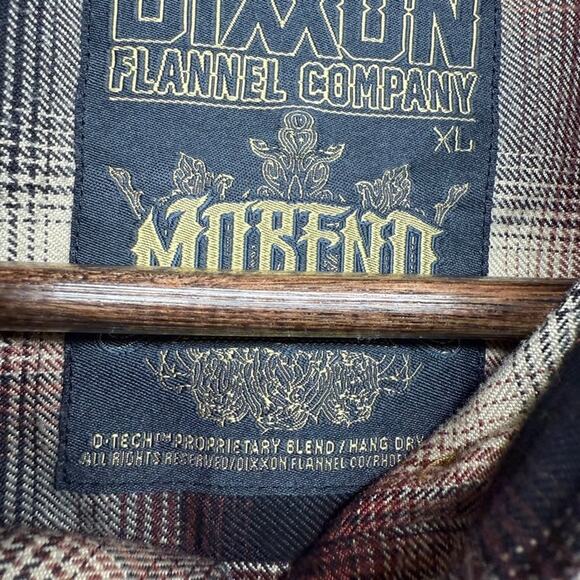 Dixxon Flannel Shirt Men's XL Brown Black Buffalo Check Plaid Moreno Pearl Snap - Picture 7 of 12